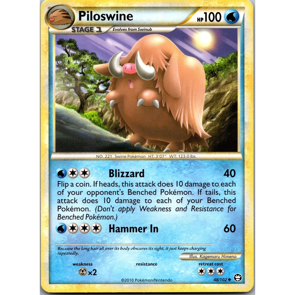 Pokemon Piloswine 48/102 Triumphant Uncommon LP Water Type Card